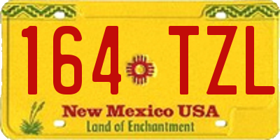 NM license plate 164TZL