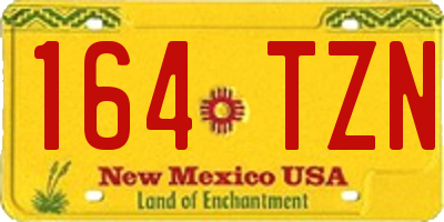 NM license plate 164TZN