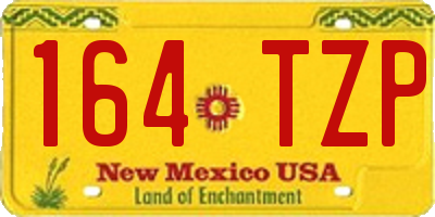 NM license plate 164TZP