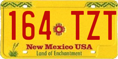 NM license plate 164TZT