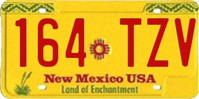 NM license plate 164TZV