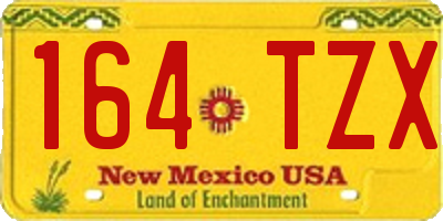 NM license plate 164TZX