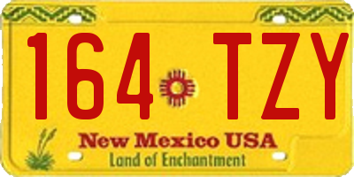 NM license plate 164TZY