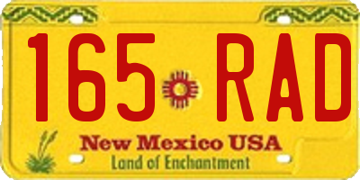 NM license plate 165RAD