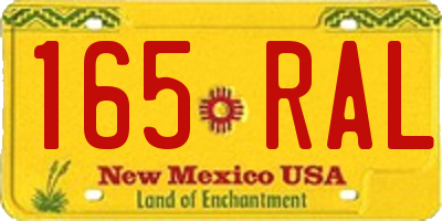 NM license plate 165RAL