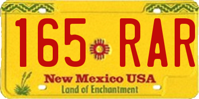 NM license plate 165RAR