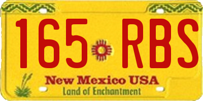 NM license plate 165RBS
