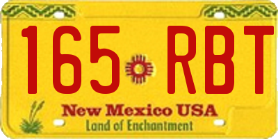NM license plate 165RBT