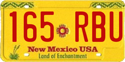 NM license plate 165RBU