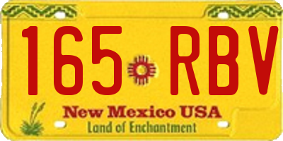NM license plate 165RBV