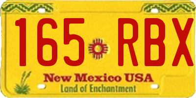 NM license plate 165RBX