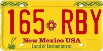 NM license plate 165RBY