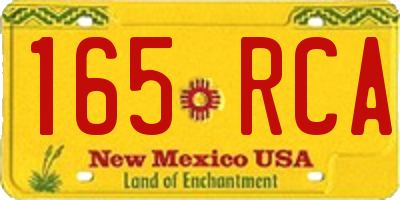 NM license plate 165RCA