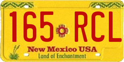 NM license plate 165RCL