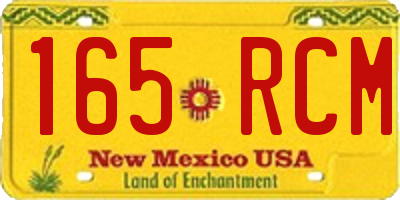 NM license plate 165RCM