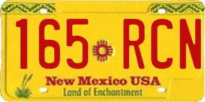 NM license plate 165RCN