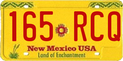 NM license plate 165RCQ
