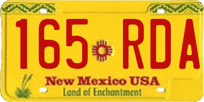 NM license plate 165RDA