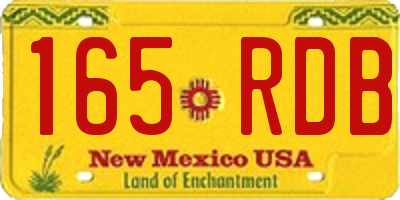 NM license plate 165RDB