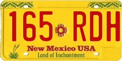 NM license plate 165RDH