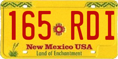 NM license plate 165RDI