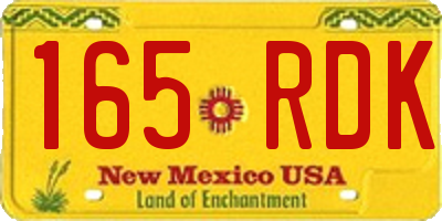 NM license plate 165RDK
