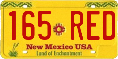 NM license plate 165RED