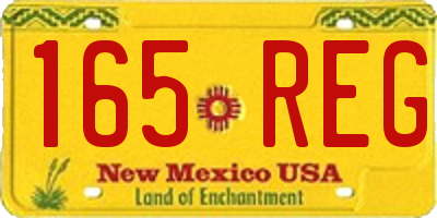 NM license plate 165REG
