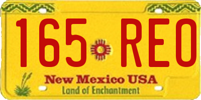 NM license plate 165REO