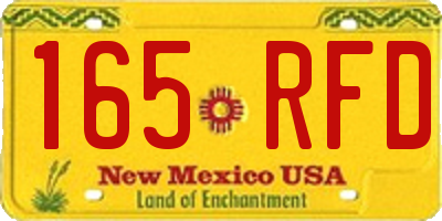NM license plate 165RFD