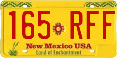 NM license plate 165RFF