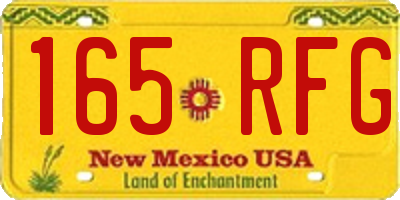NM license plate 165RFG