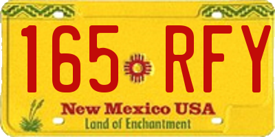 NM license plate 165RFY