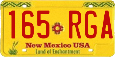 NM license plate 165RGA