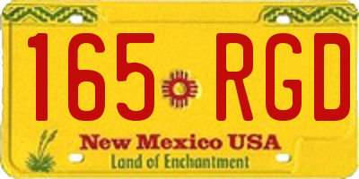NM license plate 165RGD