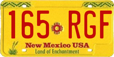 NM license plate 165RGF