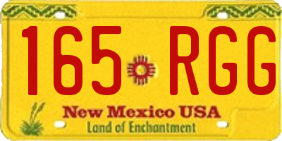 NM license plate 165RGG