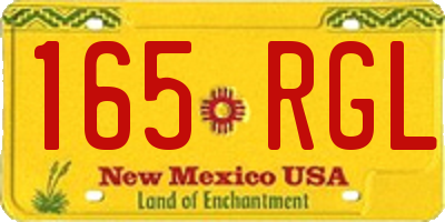 NM license plate 165RGL