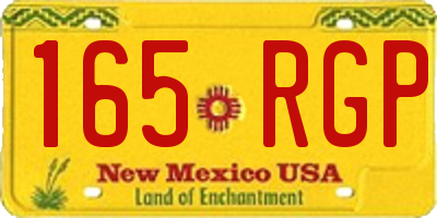 NM license plate 165RGP