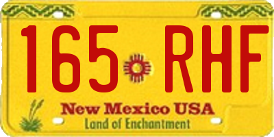 NM license plate 165RHF