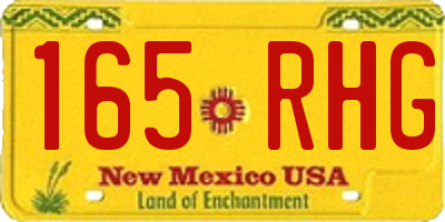 NM license plate 165RHG