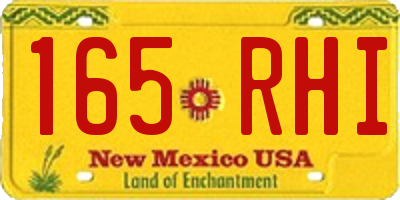 NM license plate 165RHI