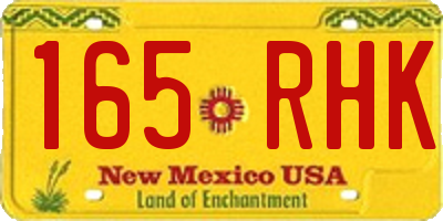 NM license plate 165RHK