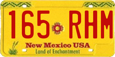 NM license plate 165RHM