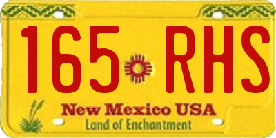NM license plate 165RHS