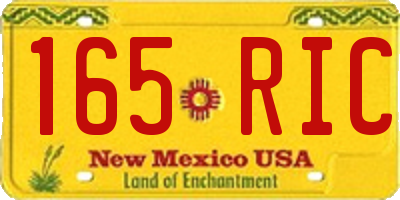 NM license plate 165RIC
