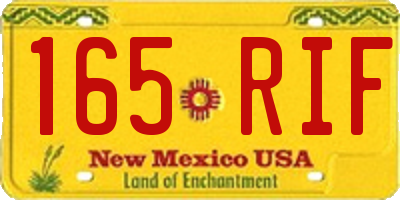 NM license plate 165RIF