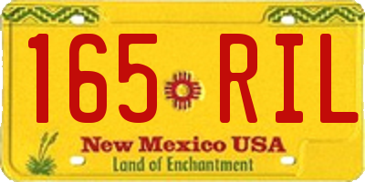 NM license plate 165RIL