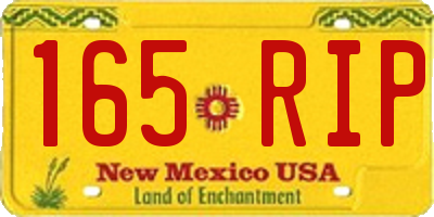 NM license plate 165RIP