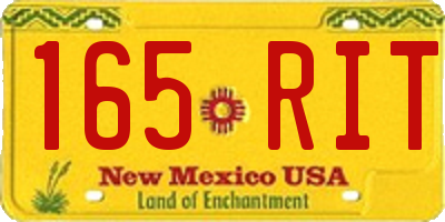 NM license plate 165RIT